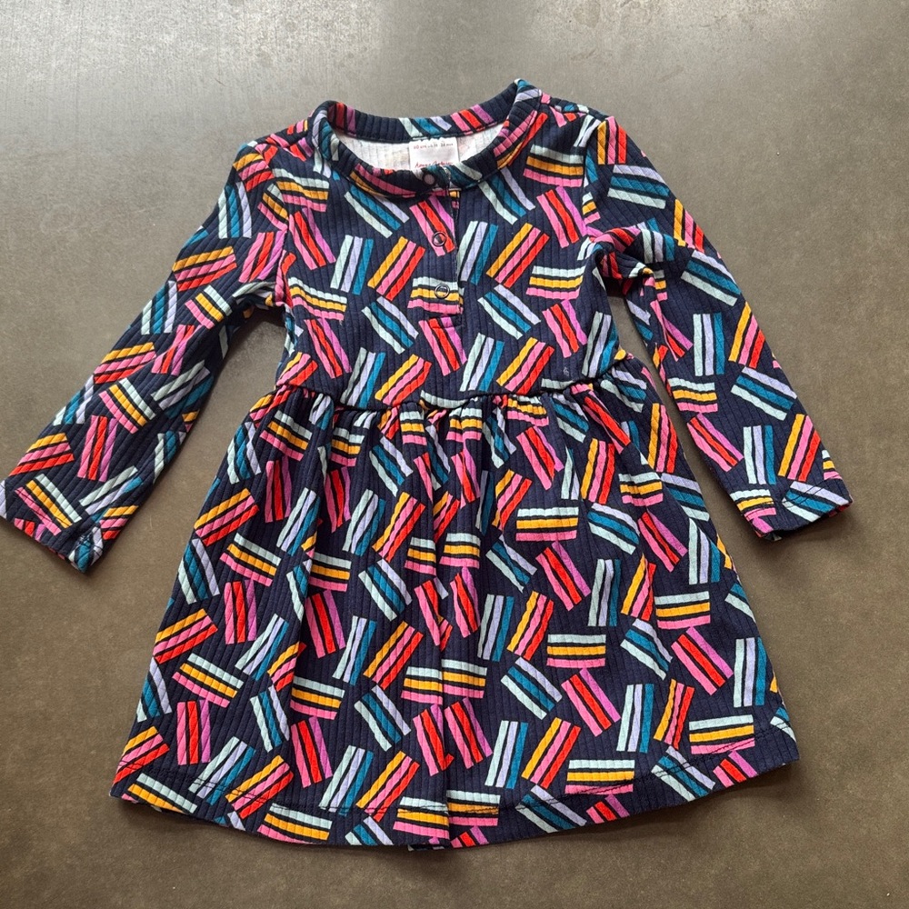 Hanna Andersson Navy & multi color Long Sleeve Sundress